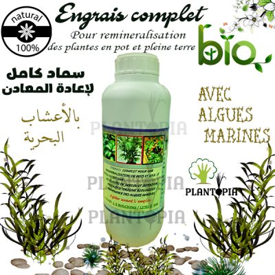 Engrais bio organique à base d'extraits d'algues marines utilisable en agriculture BIO en livraison au Maroc - سماد الأعشاب البحرية في المغرب