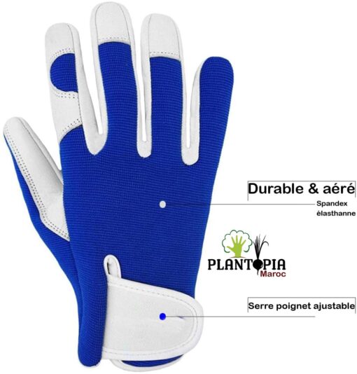 gants jardin maroc / gant jardinage maroc / gants bleu blanc / gats protection maroc / prix gants maroc / ثمن قفازات المغرب / قفازات الحديقة / قفازات الجلد