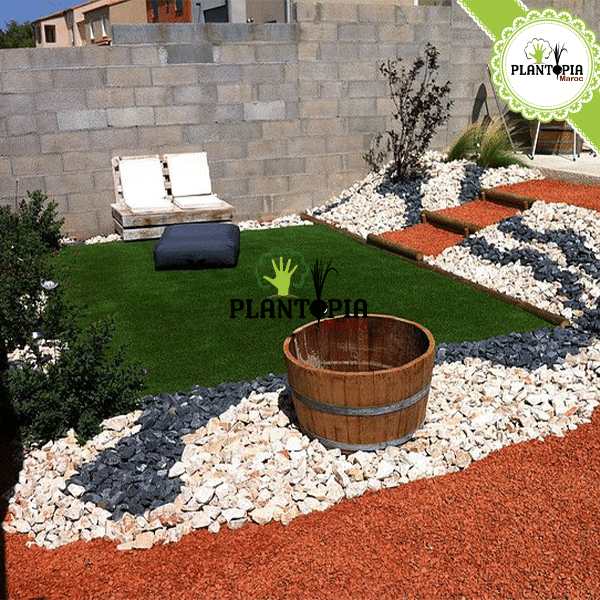 briques pilées jardin - briques pilées maroc - briques concassées jardin - brique concassées maroc - paillage jardin et pot maroc - ياجور احمر برتقالي لتغطية التربة والتزيين
