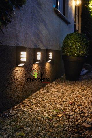 lampe solaire murale casa - lampe LED solaire pour mur marrakech - lumière LED solaire jardin mur rabat - plantopia Maroc - مصباح شمسي بالطاقة الشمسية حائطي للحديقة