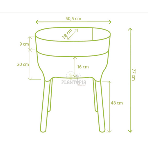 Croquis dimensions urbalive planter Plantopia Maroc