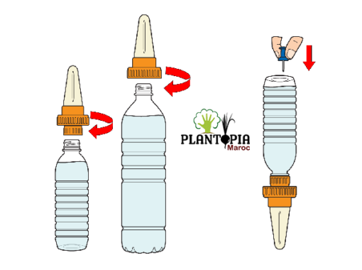 Mode d'emploi kit cones arrosage plantes en pot et jardinière à casablanca Rabat Marrakech Agadir Tanger Fes