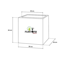Dimension pot carré jaridnière strié Capi Europe chez Plantopia Maroc