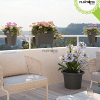Pot de balcon noir anthracite 30 cm en vente à Casablanca Rabat Marrakech Fes Meknes Kenitra Sale Tanger