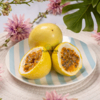 Assiete de fruit de la passion Maracuja Jaune Flavicarpa chez Plantopia Maroc