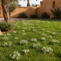 Graines de gazon fleuri mélange pelouse méditéranénne Ray grass anglais et Fétuque élevée avec Alysson