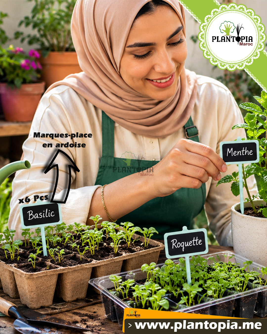 Marques place en ardoise plantables et réutilisables 6 pieces par Plantopia Casablanca Bouskoura Marrakech sale Marques place en ardoise plantables et réutilisables 6 pieces par Plantopia Casablanca Bouskoura Marrakech sale